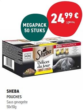 Promoties Sheba pouches saus gevogelte - Sheba - Geldig van 29/11/2023 tot 10/12/2023 bij Tom&Co