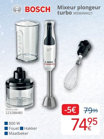 Promotions Bosch mixeur plongeur turbo msm4w421 - Bosch - Valide de 01/12/2023 à 31/12/2023 chez Eldi