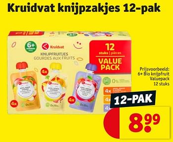 Promoties Bio knijpfruit - Huismerk - Kruidvat - Geldig van 05/12/2023 tot 10/12/2023 bij Kruidvat