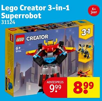 Promoties Lego creator 3-in-1 superrobot 31124 - Lego - Geldig van 05/12/2023 tot 10/12/2023 bij Kruidvat