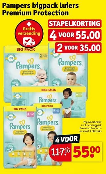 Promoties Luiers bigpack premium protecti- on maat 4 - Pampers - Geldig van 05/12/2023 tot 10/12/2023 bij Kruidvat