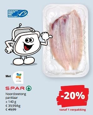 Promoties Noordzeetong panklaar - Spar - Geldig van 30/11/2023 tot 13/12/2023 bij Spar (Colruytgroup)