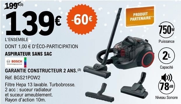 Aspirateur chez leclerc online sans sac