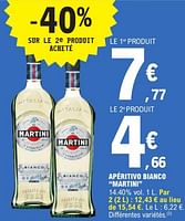Promo Martini Bianco, Martini L'apéritivo Sans Alcool Floreale chez  E.Leclerc