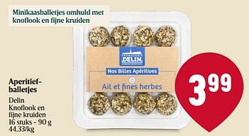 Promoties Aperitiefballetjes delin - Delin - Geldig van 07/12/2023 tot 13/12/2023 bij Delhaize