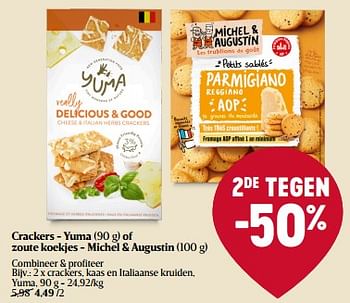 Promotions Crackers, kaas en italiaanse kruiden, yuma - Yuma - Valide de 07/12/2023 à 13/12/2023 chez Delhaize