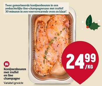 Promoties Konijnenbouten met truffel en fine champagne - Huismerk - Delhaize - Geldig van 07/12/2023 tot 13/12/2023 bij Delhaize