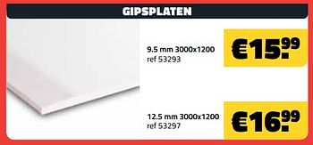 Promoties Gipsplaten 9.5 mm - Huismerk - Bouwcenter Frans Vlaeminck - Geldig van 04/12/2023 tot 31/12/2023 bij Bouwcenter Frans Vlaeminck