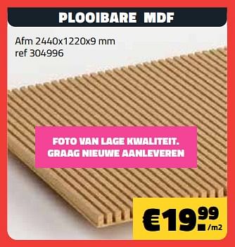 Promoties Plooibare mdf - Huismerk - Bouwcenter Frans Vlaeminck - Geldig van 04/12/2023 tot 31/12/2023 bij Bouwcenter Frans Vlaeminck