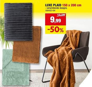 Promoties Luxe plaid - Huismerk - Hubo  - Geldig van 06/12/2023 tot 17/12/2023 bij Hubo