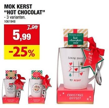 Promoties Mok kerst hot chocolat - Huismerk - Hubo  - Geldig van 06/12/2023 tot 17/12/2023 bij Hubo