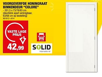 Promotions Voorgeverfde honingraat binnendeur colore - Solid - Valide de 06/12/2023 à 17/12/2023 chez Hubo
