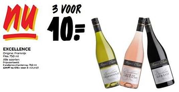 Promoties Excellence chardonnay - Witte wijnen - Geldig van 06/12/2023 tot 12/12/2023 bij Jumbo