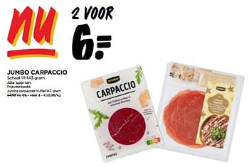 Promoties Jumbo carpaccio truffel - Huismerk - Jumbo - Geldig van 06/12/2023 tot 12/12/2023 bij Jumbo