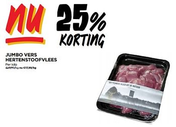 Promoties Jumbo vers hertenstoofvlees - Huismerk - Jumbo - Geldig van 06/12/2023 tot 12/12/2023 bij Jumbo