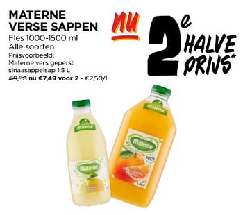 Promoties Materne vers geperst sinaasappelsap - Materne - Geldig van 06/12/2023 tot 12/12/2023 bij Jumbo