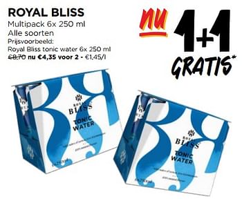 Promoties Royal bliss tonic water - Royal Bliss - Geldig van 06/12/2023 tot 12/12/2023 bij Jumbo