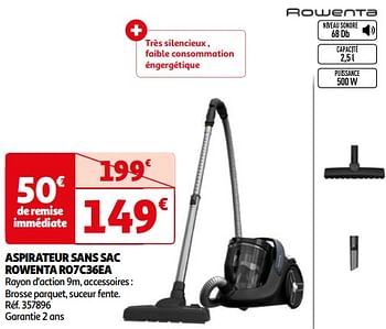 Rowenta Aspirateur sans sac rowenta ro7c36ea - Promotie bij Auchan