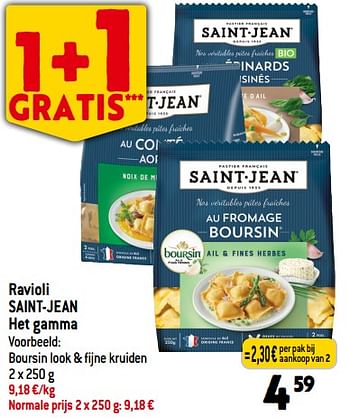 Promoties Ravioli saint-jean - Saint Jean - Geldig van 06/12/2023 tot 12/12/2023 bij Smatch