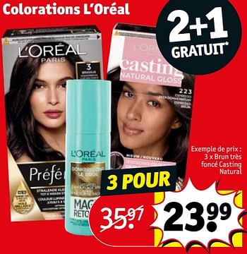 Promotions Colorations l’oréal brun très foncé casting natural - L'Oreal Paris - Valide de 05/12/2023 à 10/12/2023 chez Kruidvat