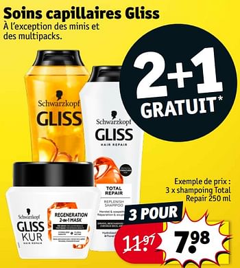 Promotions Gliss shampoing total repair - Schwarzkopf - Valide de 05/12/2023 à 10/12/2023 chez Kruidvat