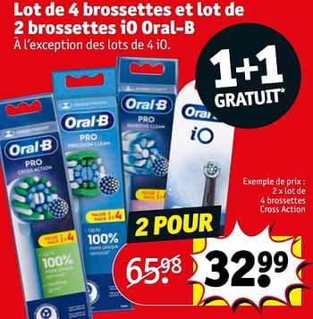 Promotions Lot de 4 brossettes cross action - Oral-B - Valide de 05/12/2023 à 10/12/2023 chez Kruidvat