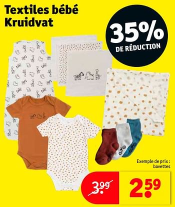 Promotions Textiles bébé kruidvat bavettes - Produit maison - Kruidvat - Valide de 05/12/2023 à 10/12/2023 chez Kruidvat