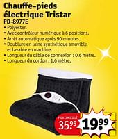 Promo Chauffe-pieds électrique Tristar chez Kruidvat