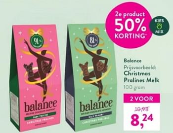 Promotions Christmas pralines melk - Balance - Valide de 03/12/2023 à 10/12/2023 chez Holland & Barret