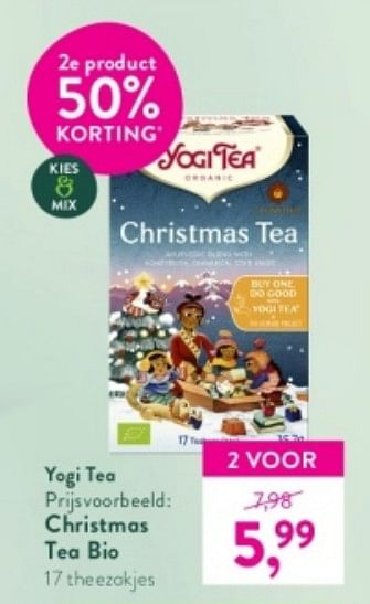 Promotions Christmas tea bio - Yogi Tea - Valide de 03/12/2023 à 10/12/2023 chez Holland & Barret