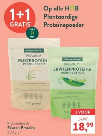 Promotions Erwten proteine - Produit maison - Holland & Barrett - Valide de 03/12/2023 à 10/12/2023 chez Holland & Barret