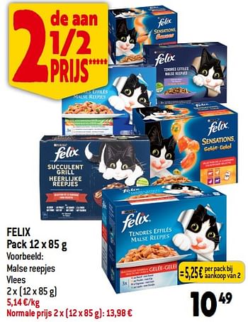 Promoties Felix malse reepjes vlees - Purina - Geldig van 06/12/2023 tot 12/12/2023 bij Louis Delhaize