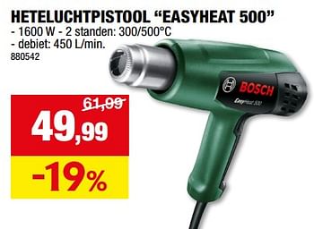 Promoties Bosch heteluchtpistool easyheat 500 - Bosch - Geldig van 06/12/2023 tot 17/12/2023 bij Hubo
