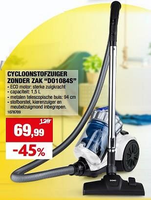 Promoties Domo elektro cycloonstofzuiger zonder zak do1084s - Domo elektro - Geldig van 06/12/2023 tot 17/12/2023 bij Hubo