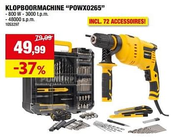 Promoties Powerplus klopboormachine powx0265 - Powerplus - Geldig van 06/12/2023 tot 17/12/2023 bij Hubo