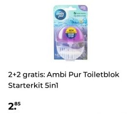 Promoties 2+2 gratis ambi pur toiletblok starterkit 5in1 - Ambi Pur - Geldig van 07/12/2023 tot 10/12/2023 bij Plein