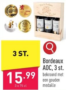Promotions Bordeaux aoc - Vins rouges - Valide de 15/12/2023 à 22/12/2023 chez Aldi