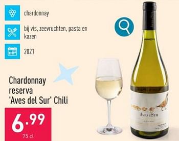 Promoties Chardonnay reserva aves del sur chili - Witte wijnen - Geldig van 11/12/2023 tot 22/12/2023 bij Aldi