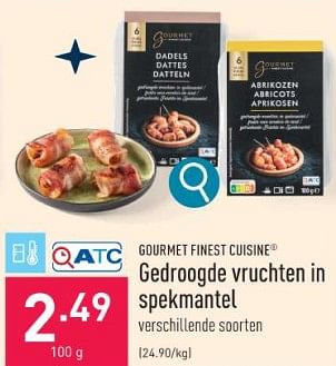 Promoties Gedroogde vruchten in spekmantel - Gourmet Finest Cuisine - Geldig van 11/12/2023 tot 22/12/2023 bij Aldi