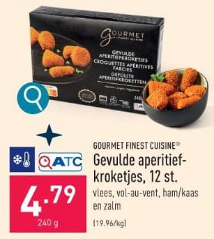 Promoties Gevulde aperitiefkroketjes - Gourmet Finest Cuisine - Geldig van 11/12/2023 tot 22/12/2023 bij Aldi