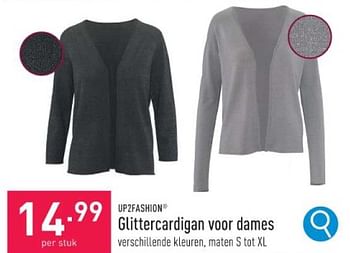 Promoties Glittercardigan voor dames - UP2Fashion - Geldig van 13/12/2023 tot 22/12/2023 bij Aldi