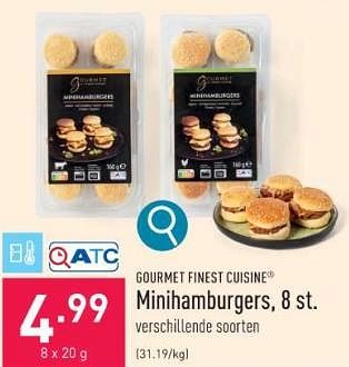 Promoties Minihamburgers - Gourmet Finest Cuisine - Geldig van 11/12/2023 tot 22/12/2023 bij Aldi