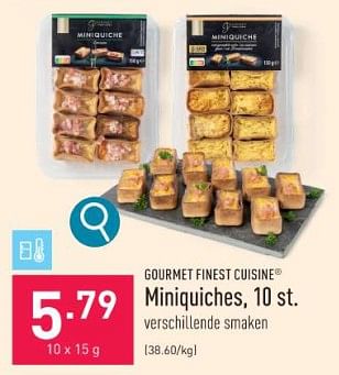 Promoties Miniquiches - Gourmet Finest Cuisine - Geldig van 11/12/2023 tot 22/12/2023 bij Aldi