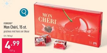 Promoties Mon chéri - Ferrero - Geldig van 11/12/2023 tot 22/12/2023 bij Aldi