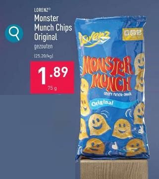 Promoties Monster munch chips original - lorenz - Geldig van 11/12/2023 tot 22/12/2023 bij Aldi