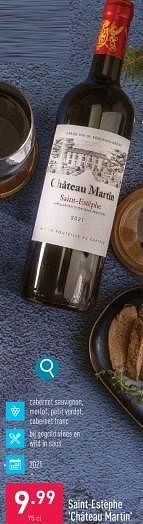 Promoties Saint-estèphe château martin - Rode wijnen - Geldig van 11/12/2023 tot 22/12/2023 bij Aldi