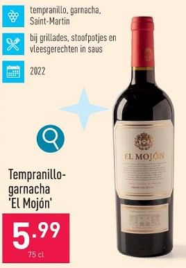Promoties Tempranillo- garnacha el mojón - Rode wijnen - Geldig van 11/12/2023 tot 22/12/2023 bij Aldi