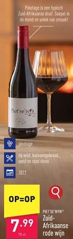 Promoties Zuidafrikaanse rode wijn - Rode wijnen - Geldig van 15/12/2023 tot 22/12/2023 bij Aldi