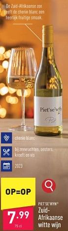 Promoties Zuidafrikaanse witte wijn - Witte wijnen - Geldig van 15/12/2023 tot 22/12/2023 bij Aldi