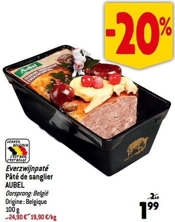 Promoties Everzwijnpaté pâté de sanglier aubel - Aubel - Geldig van 06/12/2023 tot 12/12/2023 bij Match